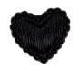 Preview: Kids button as a heart made of plastic in black 14 mm 0,55 inch